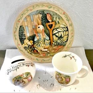 Peter Rabbit Plate Cup & Coin Bank Set
